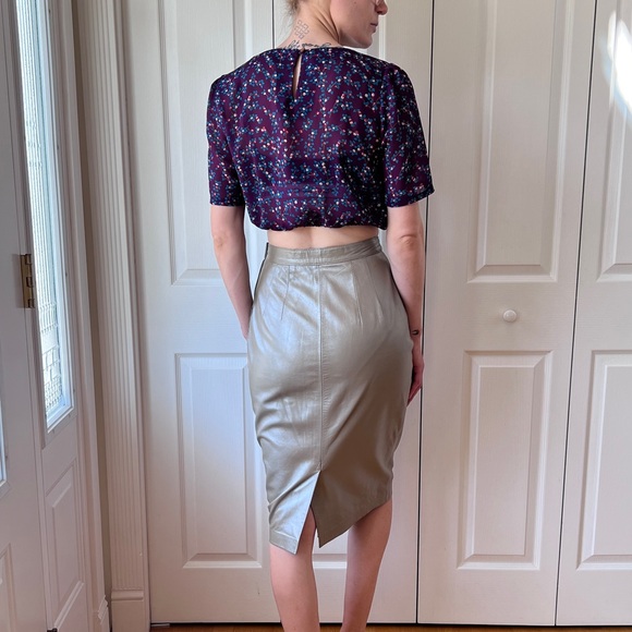 Vintage Norma Leather High Waisted Skirt - Picture 4 of 7